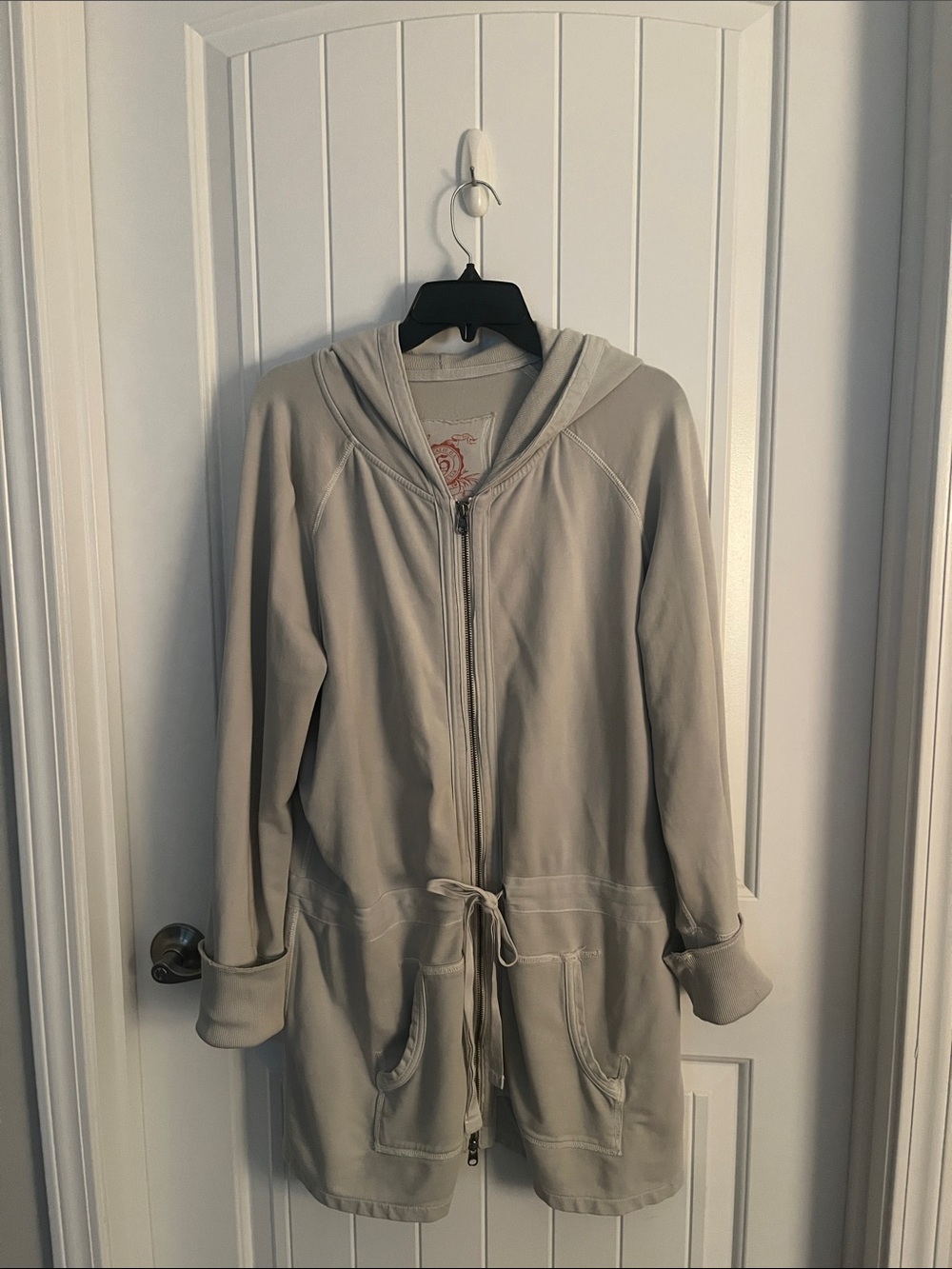 Gap 1969 Women's Hooded Zip-Up Utility Jacket - light Gray